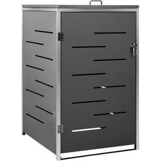 Enkelt Skraldespandsskjuler 69X77,5X112,5 Cm Rustfrit Stål - Blå / 1 skraldespand