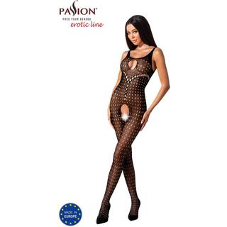 Passion BS078 - prikket, åben overall - sort (S-L)