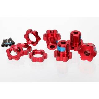 Traxxas 5353R Wheel Hub & Nuts 17mm Aluminium Red (4)