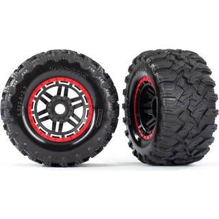 TRX8972R Tires & Wheels Maxx/Black/Red (17mm) 2.8 TSM (2)