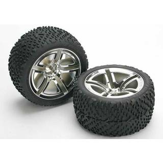 Traxxas 5573 Tires & Wheels Victory/ Twin-Spoke (Nitro Rear) 2.8" (2)