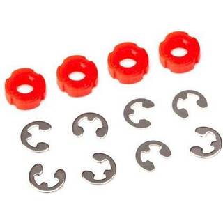 Traxxas - TRX8261 - Piston, damper (red) (4)/ e-clips (8)