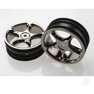 Traxxas - TRX2473A - Wheels, Tracer 2.2" (black chrome) (2) (Bandit front)