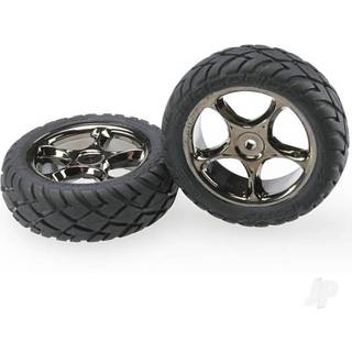 Traxxas 2479A Tires & Wheels Anaconda/Tracer Black Chrome 2WD Front (2)
