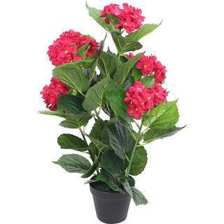 kunstig hortensia-plante med urtepotte 60 cm rød