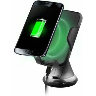 SBS Mobilholder til Bil m. Trådløs Opladning 10W - Max Mobil: 86mm - Sort