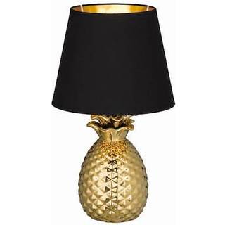 Fornem keramisk bordlampe Pineapple i guld-sort