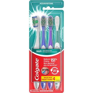 Colgate 360 ???el mund ren medium tandb?rste til voksne 4 pakkeemballage kan variere