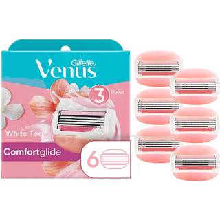 Gillette Venus ComfortGlide Refills til kvinders barberblade 6 Count (pakke med 1) Hvid te-duftende gelbar beskytter mod hudirritation