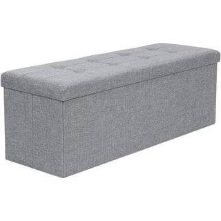 SONGMICS MAZIE Collection - 43 Inches Folding Storage Ottoman Bench, Ottoman Foot Rest, End of Bed Bench, Storage Chest, Load 660 lb, for Living Room,