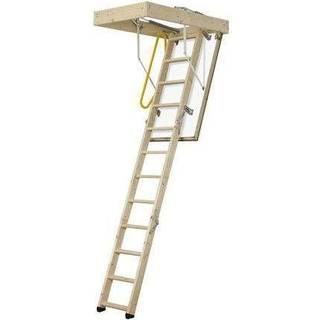 Ws lofttrappe tørring-step m/3-delt træstige - 69x119cm - 60mm isolering og hvid hdf-pl