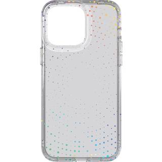 iPhone 14 Pro Max Tech21 EVO Sparkle Bagside Cover - MagSafe Kompatibel - Gennemsigtig m. Skinnende Prikker