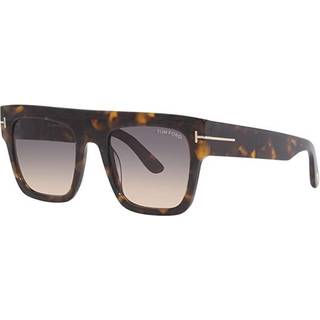 TOM FORD Kvinde FT0847 RENEE 52B Solbriller Acetat Havana Røg Firkantet Normal Skygge