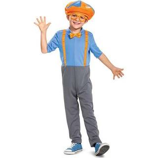 Blippi -kostume til b?rns officielle Blippi Jumpsuit Outfit med hat og bowtie klassisk sm?b?rnsst?rrelse lille (2t) flerfarvet