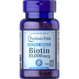 Puritan's Pride - Biotin, 10.000 mcg - 100 bløde gelatinkapsler