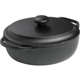Skeppshult Bräter oval 24x18 cm / 2 L - Gusseisen mit Deckel - Schwarz