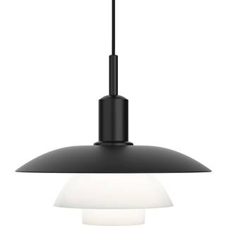 PH 5/5 Pendel Metal Sort Glas 2700K Fase Dæmp