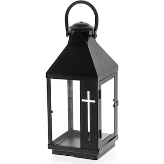 Gravlygte af metal med kors - 28 cm
