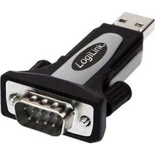 LogiLink USB 2.0 adapter USB-A/M to DB9 (RS232)/M black/grey