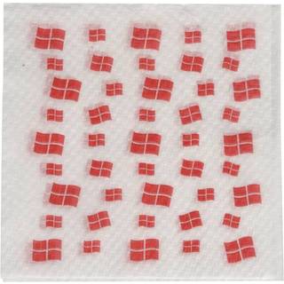 Frokostserviet med flag 33x33 cm,2400stk 1-lags, 1/4 fold, hvid/rød, 100% genbrug