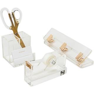 Russell+Hazel Acryls Signature Hole Punch Clear med guld-tonet hardware 11 x 2,75 x 2,75 44629