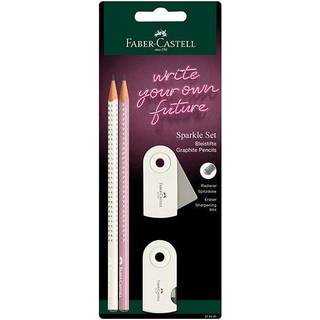 Faber-Castell Blyantsæt m. viskelæder og blyantspidser - Hvid