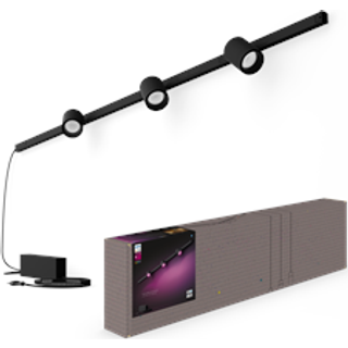 Philips Hue Perifo Væg WCA Lysskinnesæt 3 spots i sort