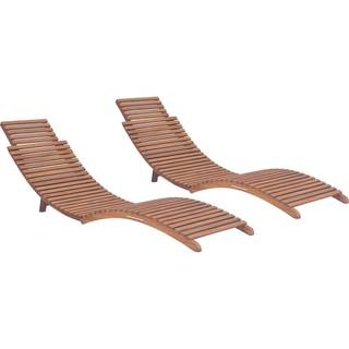 foldbare liggestole 2 stk. massivt teaktræ