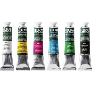 Lukas Nerchau Studio Goauche Premium Quality Artist Gouache Starter Set T6 med 6 x 20 ml aluminiumsrør i papkasse