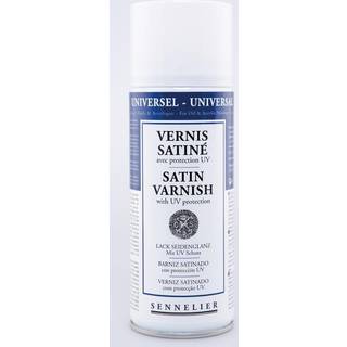 Sennelier Spray Universal Anti-UV Varnish Satin 375 ml, beskyttende lak til oliemaling og akrylfarve