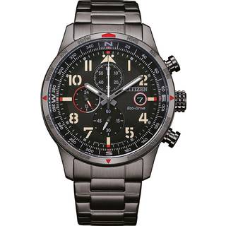 Citizen CA0797-84E Eco-Drive Chrono Grey IP Bracelet Watch - W38258