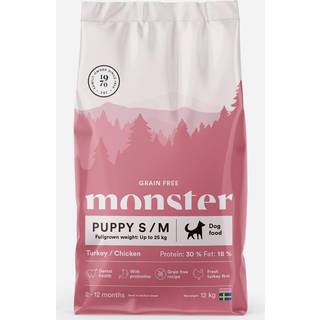 Monster Dog Grain Free Puppy Small-Medium Breed Turkey & Chicken - 12 kg