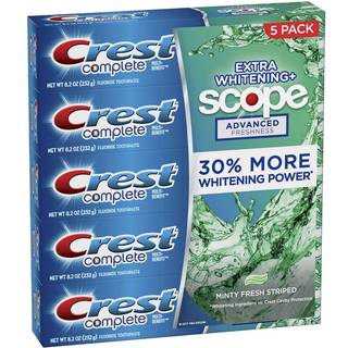 Crest Komplet avanceret smagsdidetoothpaste 5 Pack 8,2 oz netto wt 41 oz ()