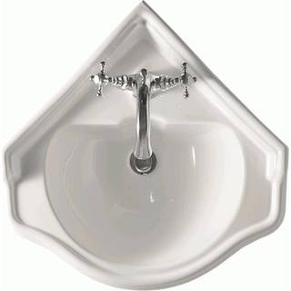 Lavabo Retro 57 hjørne porcelænshåndvask, Hvid