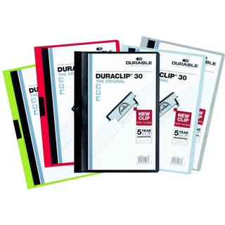 25 x Durable Duraclip® 30 A4 klemmappe grå
