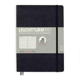 Notizbuch Medium liniert Softcover A5 - Schwarz