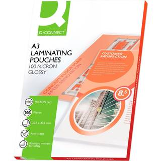 Q-connect lamineringslommer A3 100 mic