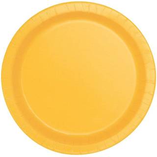 8 stk . Paptallerkener gul 23 cm - (Plastfri)