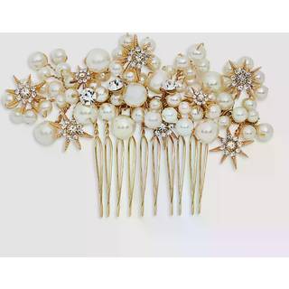 Jon Richard Jon Richard Gold Tone Star And Pearl Hair Comb - Gift Pouch