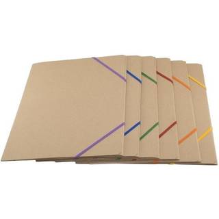 A4 elastikmappe med 3 klapper natur