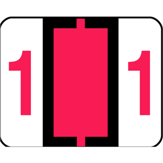 Smead BCCRN BAR-stil farvekodet numerisk etiket 1 Label Roll Red 500 Etiketter pr. Rulle (67371)
