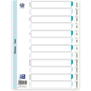 Elba Strong-Line register A4 hvid med sorte tal Jan-Dec