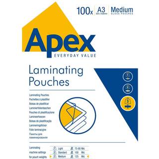 Lamineringslommer A3 (medium glossy) 125 micron - 100 stk