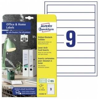 Indstik til Ringbindryg Printbart karton 190x30mm Avery C32266-10