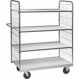Bordvogn med gitter 4 plan, 159x65x169,5, 300 kg