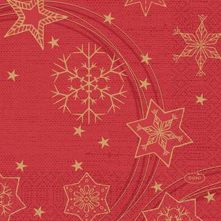 Duni Star Shine servietter 24x24cm 3-lags rød, 50 stk