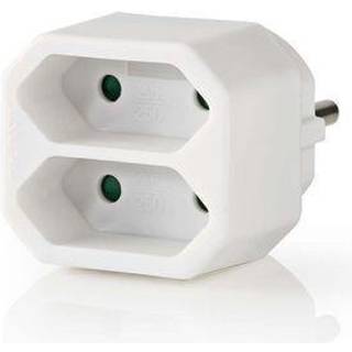 Eluttag Splitter Typ F CEE 7/7, 250 V AC 50 Hz, 1100W - Hvidt