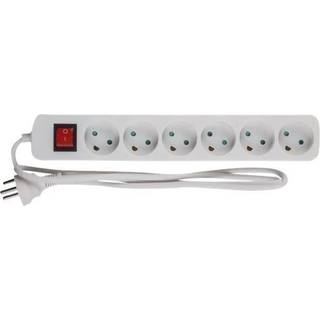 MICROCONNECT Stikdåse 6-stik Hvid 3m