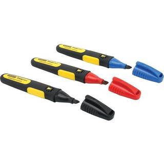 STANLEY FatMax 0-47-315 Markør Bred spids, 3-pak, sort/rød/blå