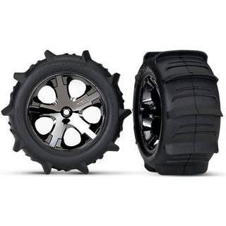 Traxxas 3776 Tires & Wheels Paddel/ All-Star Black Chrome 2.8" TSM (2)